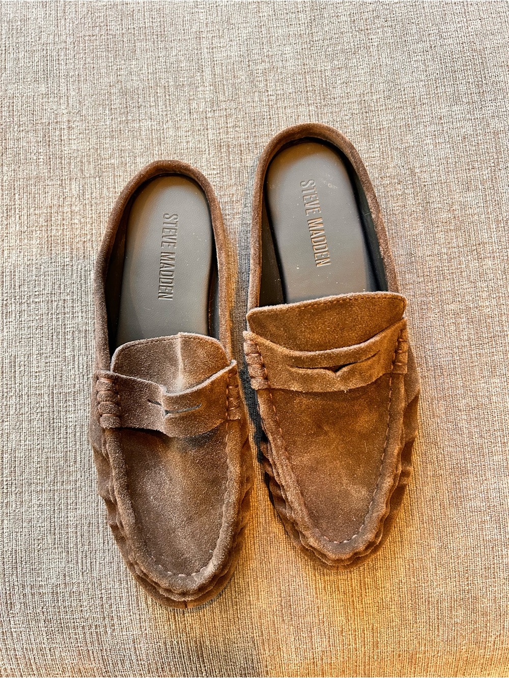 Steve Madden Brown Suede Slip on Mule Loafers